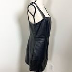 Wild Fable  Faux Leather Zip Front Mini Dress Womens M Y2K Pinafore Black Edgy Photo 2