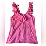Lilly Pulitzer Lily Pulitzer Ruffled Neck Pink Tank Top - Size Small Photo 1
