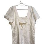 Madewell  Linen Square Neck Short Sleeve Mini 14W Little White Dress Bride Smock Photo 7