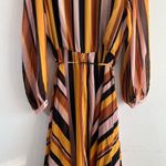 City Chic Dress Gold Stripe Multicolored Maxi Sz 22W NWT V Neck Asymmetrical Hem Photo 12