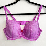 Victoria's Secret Victoria’s Secret Dream Angels Bra Purple Lace 38C Lingerie Coquette Photo 0