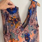 Free People  Back Yard Party Dress Floral Tunic Mini Tank Boho Casual Babydoll XS Photo 7