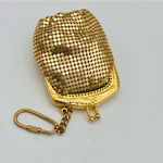 Vintage Gold Tone Mesh Key Chain Coin Purse Photo 3