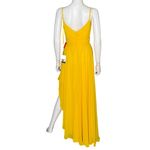 Mac Duggal Ieena for 70191 Asymmetrical Skirt Chiffon Dress Marigold Women Sz 6 Photo 6