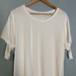 Universal Standard  Split Sleeve White Crewneck Tee 3X Classic Lightweight Preppy Photo 3