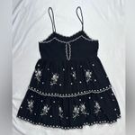 Urban Outfitters  Hanna Embroidered Scalloped Mini Dress - Black/Ivory - S Photo 5