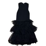 Lulus NWT  Dramatic Fanatic Black Strapless Tulle Trumpet Maxi Dress Size S Photo 7