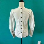 Veronica Beard  CLARKE BUTTON-BACK POPLIN TOP IN WHITE in size 0 Photo 1