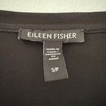 Eileen Fisher  Black Silk Boxy Oversized Shirt Sleeve Top size small Photo 3