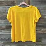 Anthropologie Yellow 100% Pima Cotton V-Neck Boxy Cut Tee Size Medium Photo 1