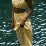 Reformation NWT  Brio Two Piece Yellow Skirt and Top Photo 2