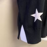 Black w/ Stars Turtleneck Viscose Blend Long Sleeve Sweater w/Side Slits Photo 4