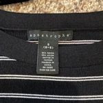 Apostrophe  black and white striped stretch fitted top size S (6-8) LIKE NEW Photo 2
