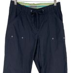 Liz Claiborne Womens Straight Pants Tab Roll Hiking Outdoor Cotton Black Size 8 Photo 1