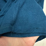 Anthropologie Shirt Womens Medium Blue Boat Neck Ruffle Short Sleeve Tee, Dolan Photo 2