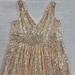 Kate Kasin Evening Gown Womens 8 Gold Sequined V Photo 5