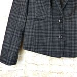 Forever 21 Blazer Jacket Womens 6 US Black Gray Plaid Wool Blend Preppy VTG Y2K Photo 4