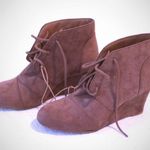 Wet Seal New Wedge Lace Up Brown Boots Photo 0