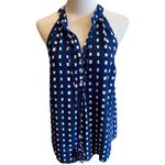 Mud Pie Blue White Geometric Blouse Sleeveless M Photo 1