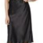 NWT Tiana B. Women's Black‎ Satin Midi Skirt Size Small Black Photo 1
