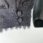 V. Chapman Zinnia Black Lace Corset Bustier Top Long Sleeve Romantic Size 0 NWT Photo 8