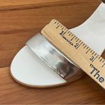 Kate Spade New York White & Silver Wedge Ankle Strap Sandals Size 5.5 Photo 6