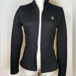 Spyder Black Cable Knit Full Zip Fleece Lined Sweater Jacket Women’s Size XS Photo 9