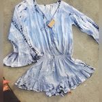 Surf Gypsy  Light Blue Tie-Dye Romper Size Small New With Tags Photo 0