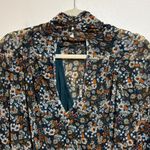 Free People All Dolled Up Mesh Long Sleeve Cropped Floral Top Blouse Green Small Photo 12