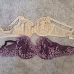 Wacoal  Bra Size 38D Set of 2 Arabesque Embroidered Nude & Embrace Lace Purple Photo 10