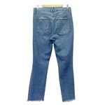 Good American  Good Classic Fray Hem Jeans Medium Wash Straight Leg Size 31 | 12 Photo 1