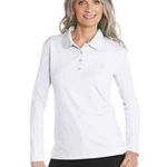 Coolibar Polo Shirt Long Sleeve Golf UPF 50+ Sun Protection Cotton Pink Small Photo 0