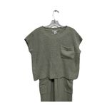 Sincerely Jules Olive Green Flare Leg Lounge Knit Sweater Set Short Sleeve XS Photo 1