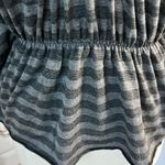 Iz Byer Batwing Dolman Sleeve Gray Top Striped Blousey Womens Small Photo 4