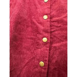 Harper Heritage  Corduroy Mini Skirt Size Small Burgundy Button Gold Fall Photo 2