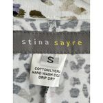 Stina Sayre Long Sleeve Wrap Dress Size Small Leopard Print Cotton Knee Length Black Photo 6