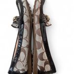 Coach  Enrica Horse Bit Loafers Sz 5 Brown Beige Logo Canvas Patent Leather Trim Photo 5