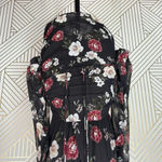 NICHOLAS Floral Cascade Ruched Silk‎ Mini Dress Black Burgundy Size 4 Photo 4