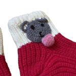 White and red crochet cute bears handmade socks christmas gift soft warm Gray Photo 1