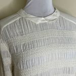 Free People Top S/M Country Victorian Prairie Smocked Peter Pan Collar Gauze Photo 3