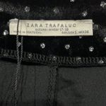 ZARA  Trafaluc Glitter Dot Black Velvet Bodycon Ruffle Dress Small Photo 9