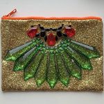 Gold glitter clutch with rhinestones Photo 0