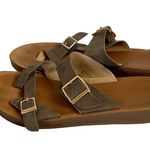Top Moda Pleather Double Buckle Slip-On Footbed Slides Photo 1