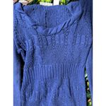 Y2K DNKY Jeans Purple Blue Crochet Hoodie Size Small Photo 7