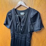 Anthropologie  Somerset Satin Short Sleeve Long Maxi Dress Black XS Photo 4