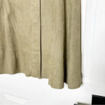 Joie  Soft 100% Suede Goat Leather Mylon Brown A-Line Skirt Boho‎ Size Small Photo 2