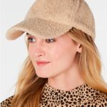 INC  Taupe Sherpa Baseball Cap/Hat w/Vel-Cro Closure Photo 0