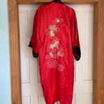 Red and Black Embroidered reversible, Kimono Robe. Free size Size L Photo 2
