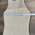 Rachel Zoe  Crochet Bodycon Maxi‎ Dress Metallic Tan Size Large Photo 8