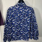 Sandro  Blue and White Print Women’s Big Button  Blazer Size 1X EUC Photo 6